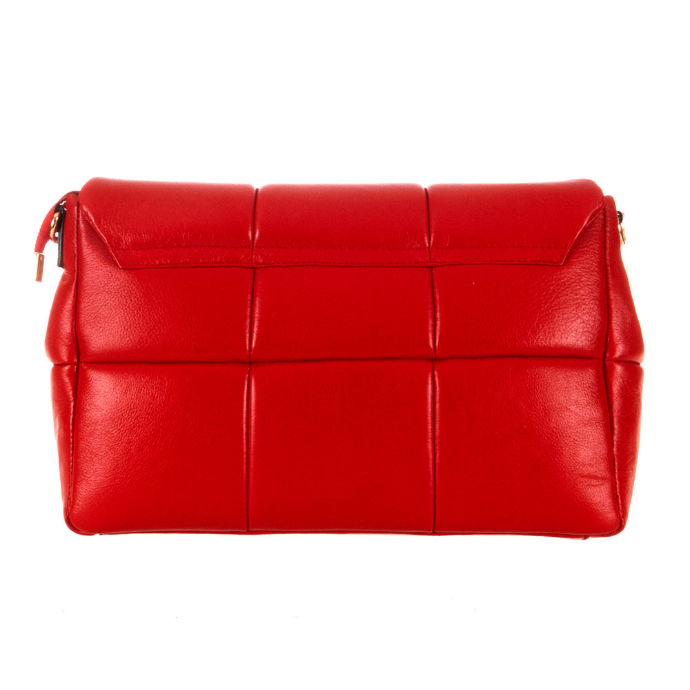 Стилна дамска чанта от италианска естествена кожа модел SONIA цвят червен
