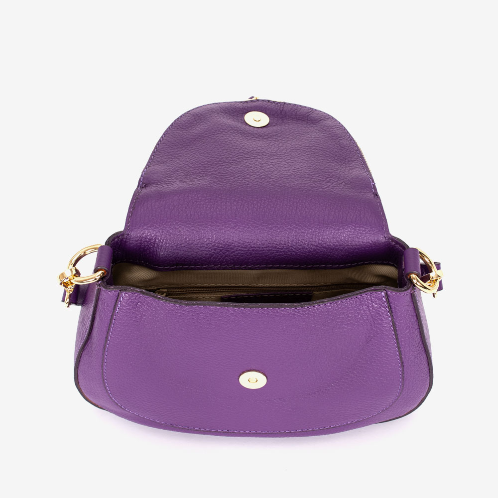 Дамска чанта модел NANCY италианска естествена кожа лилав