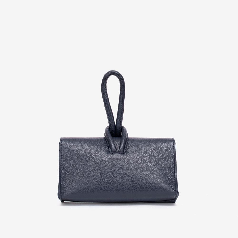 Малка дамска чанта модел DEBORA италианска естествена кожа тъмно син