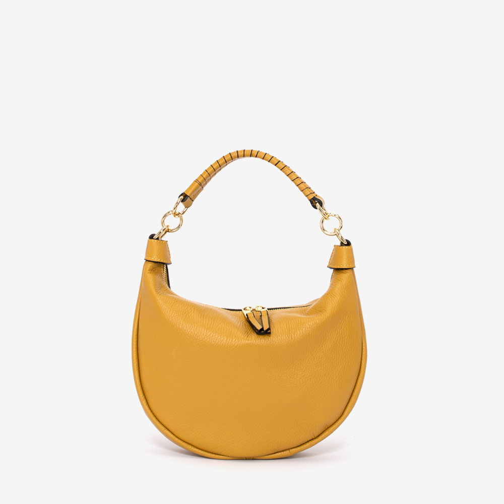 Дамска чанта модел ELIYA италианска естествена кожа жълт
