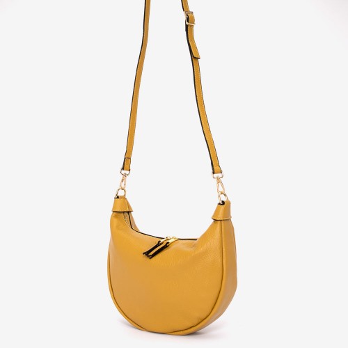 Дамска чанта модел ELIYA италианска естествена кожа жълт