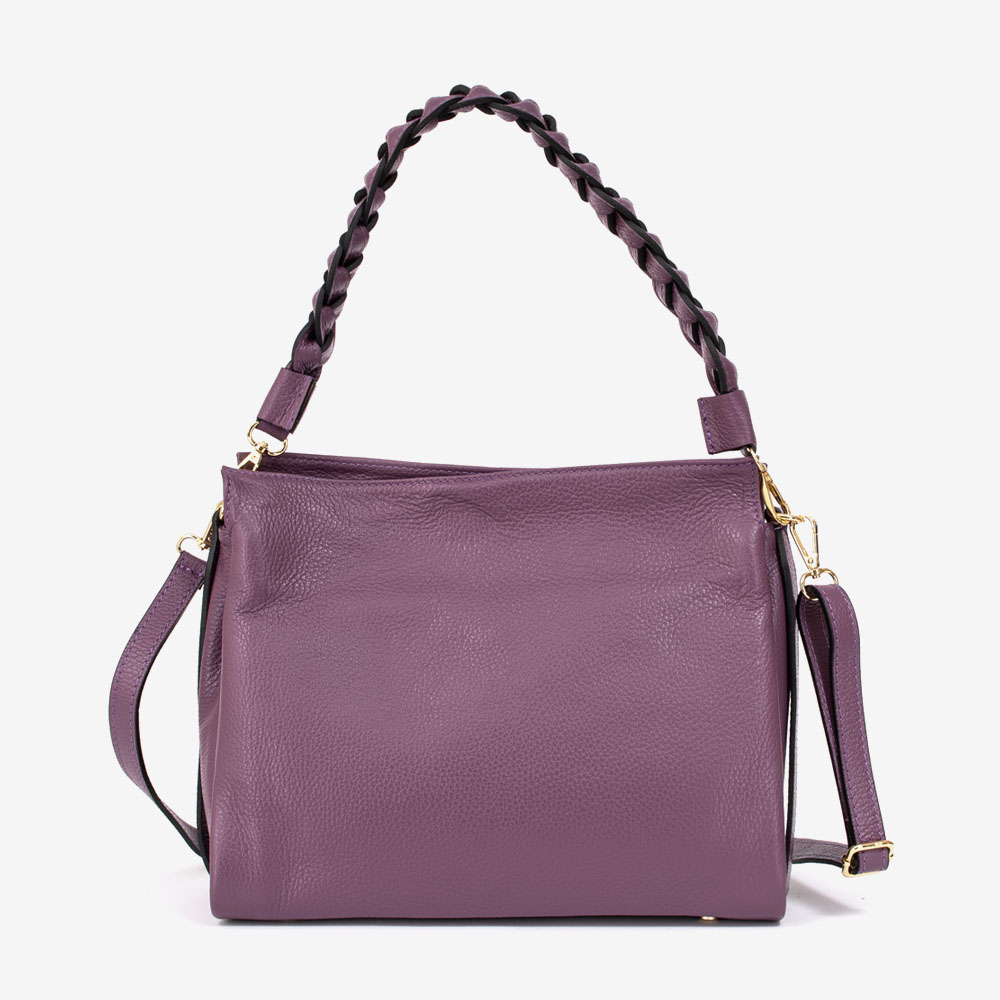 Дамска чанта модел ANASTASIA италианска естествена кожа лилав