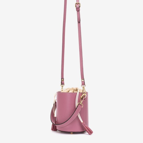 Малка дамска чанта модел CONCHITA италианска естествена кожа лилав