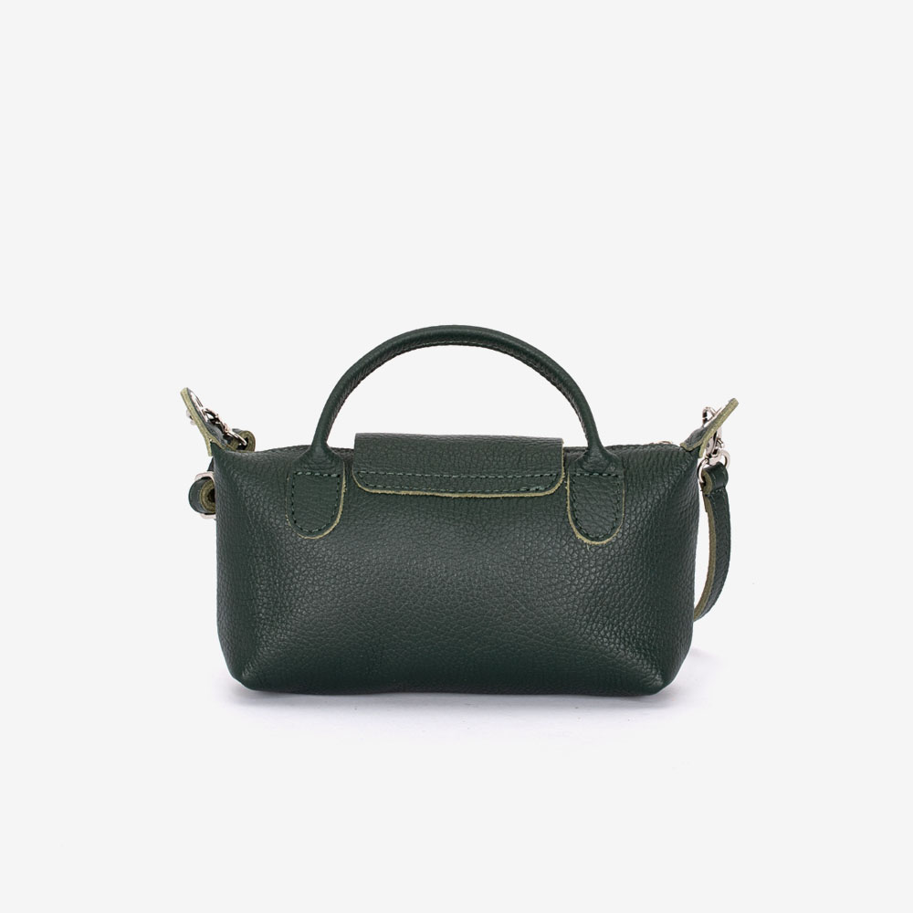 Дамска чанта модел ISABELLA италианска естествена кожа тъмно зелен