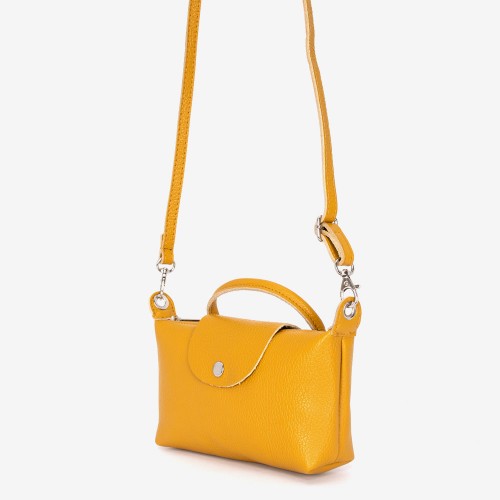 Дамска чанта модел ISABELLA италианска естествена кожа жълт