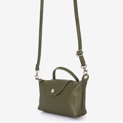 Дамска чанта модел ISABELLA италианска естествена кожа зелен