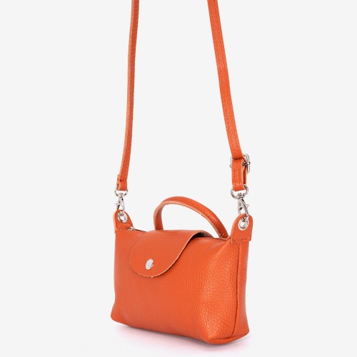 Дамска чанта модел ISABELLA италианска естествена кожа оранжев