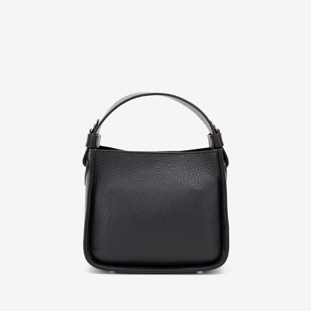 Малка дамска чанта модел DONA италианска естествена кожа черен