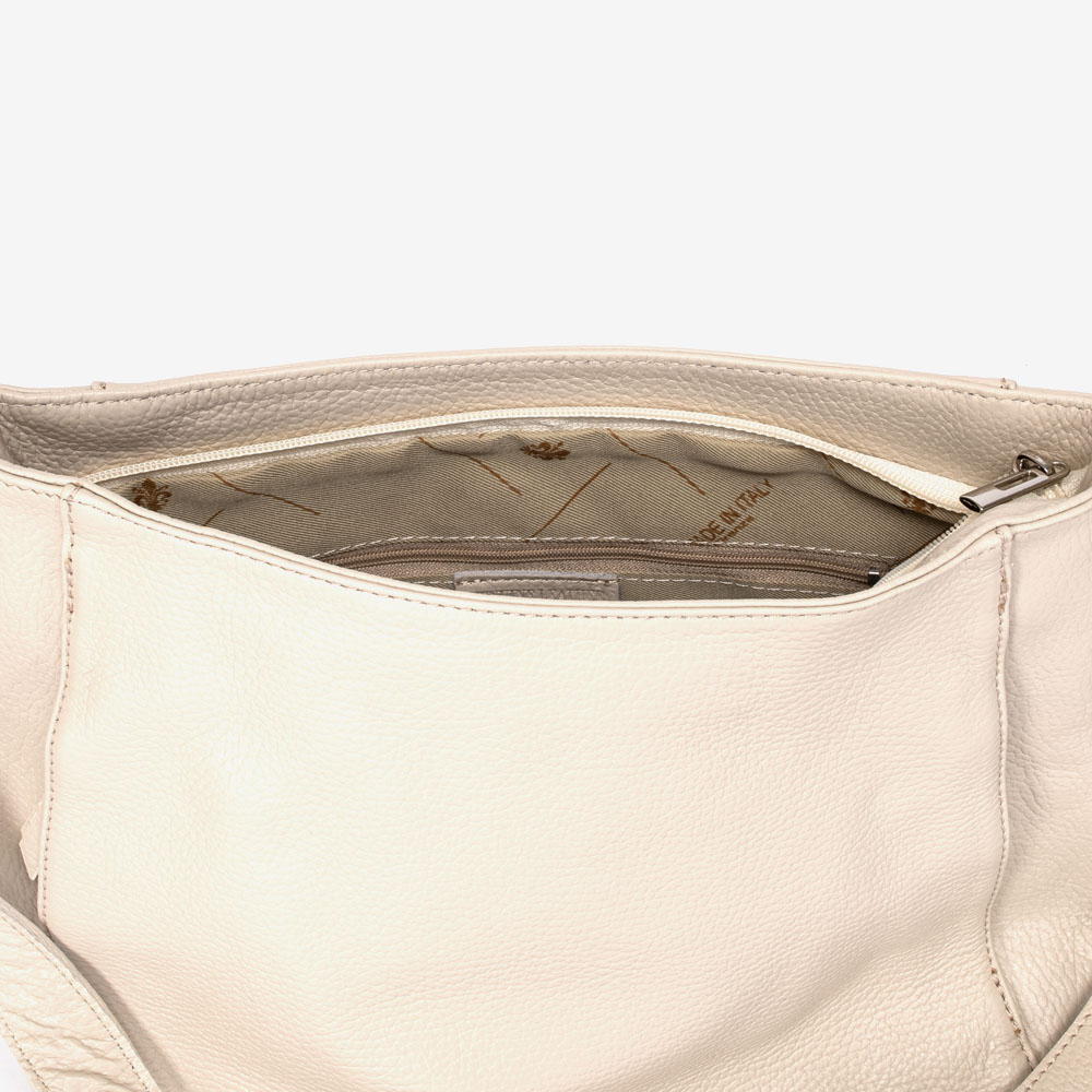 Дамска чанта модел WINONA италианска естествена кожа екрю