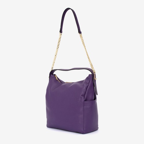 Дамска чанта модел BRIDGET италианска естествена кожа лилав