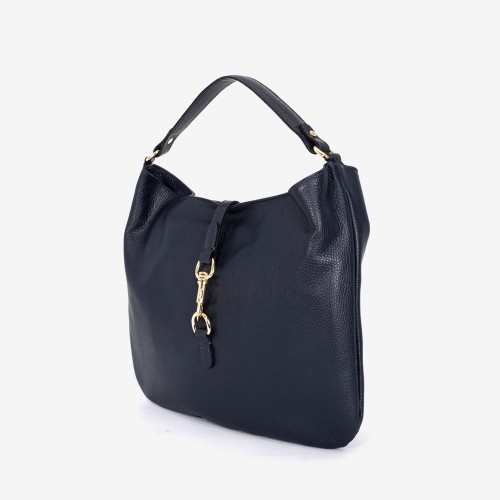 Дамска чанта модел MILEY италианска естествена кожа тъмно син