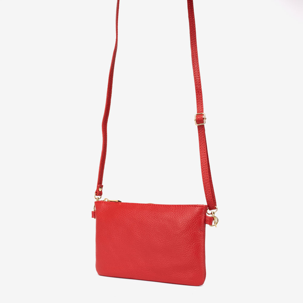 Дамска чанта модел RYLIE италианска естествена кожа червен