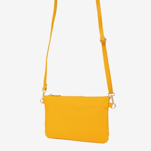 Дамска чанта модел RYLIE италианска естествена кожа жълт