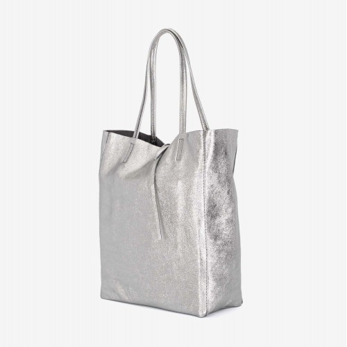 Дамска чанта модел SHELBY италианска естествена кожа сив