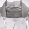 Дамска чанта модел SHELBY италианска естествена кожа сребрист