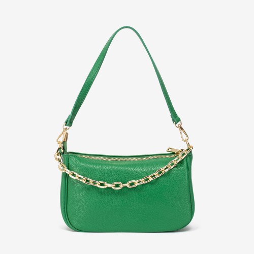 Малка дамска чанта модел JULIA италианска естествена кожа зелен