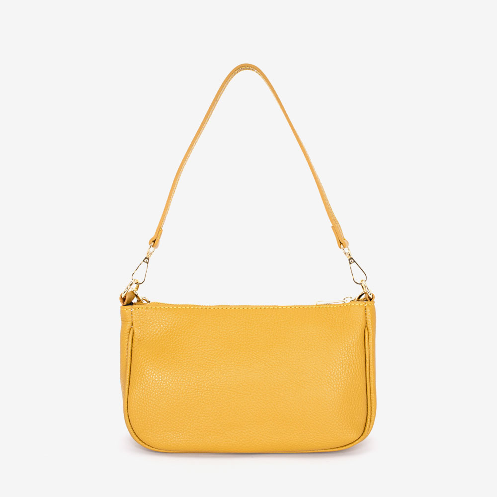 Малка дамска чанта модел JULIA италианска естествена кожа жълт