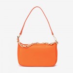Малка дамска чанта модел JULIA италианска естествена кожа оранжев