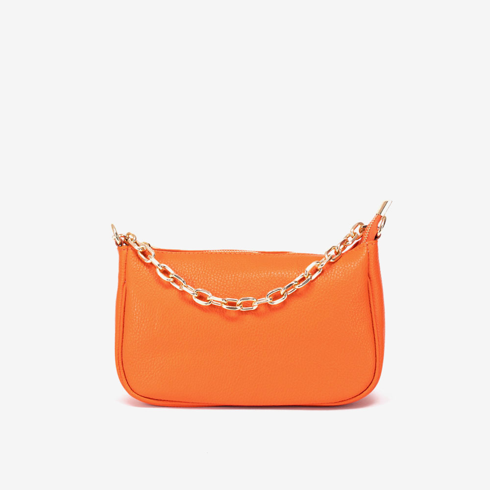 Малка дамска чанта модел JULIA италианска естествена кожа оранжев