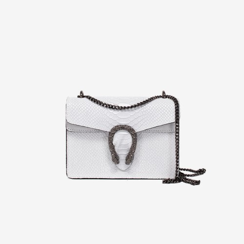 Малка дамска чанта модел VALERIA-S италианска естествена кожа бял