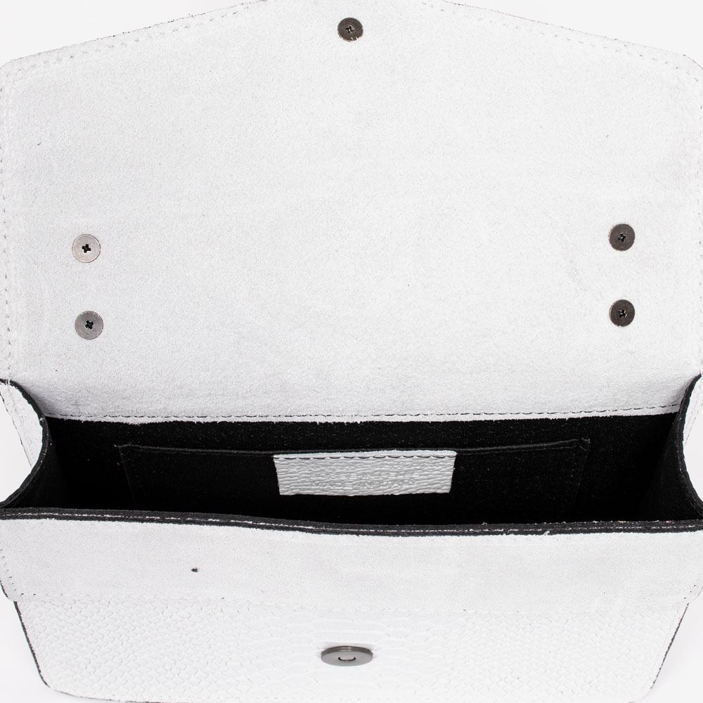 Малка дамска чанта модел VALERIA-S италианска естествена кожа бял