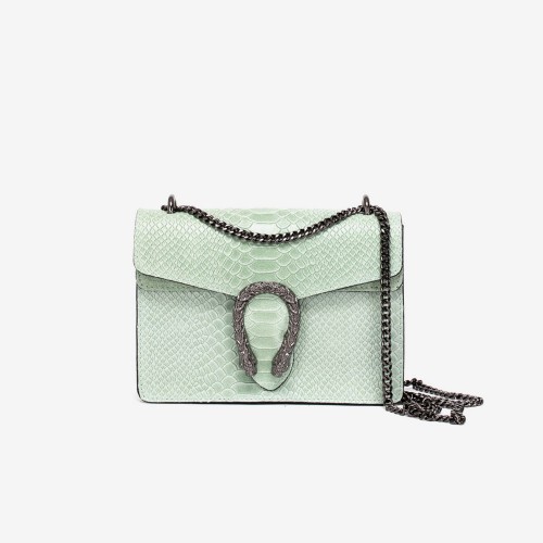 Малка дамска чанта модел VALERIA-S италианска естествена кожа зелен