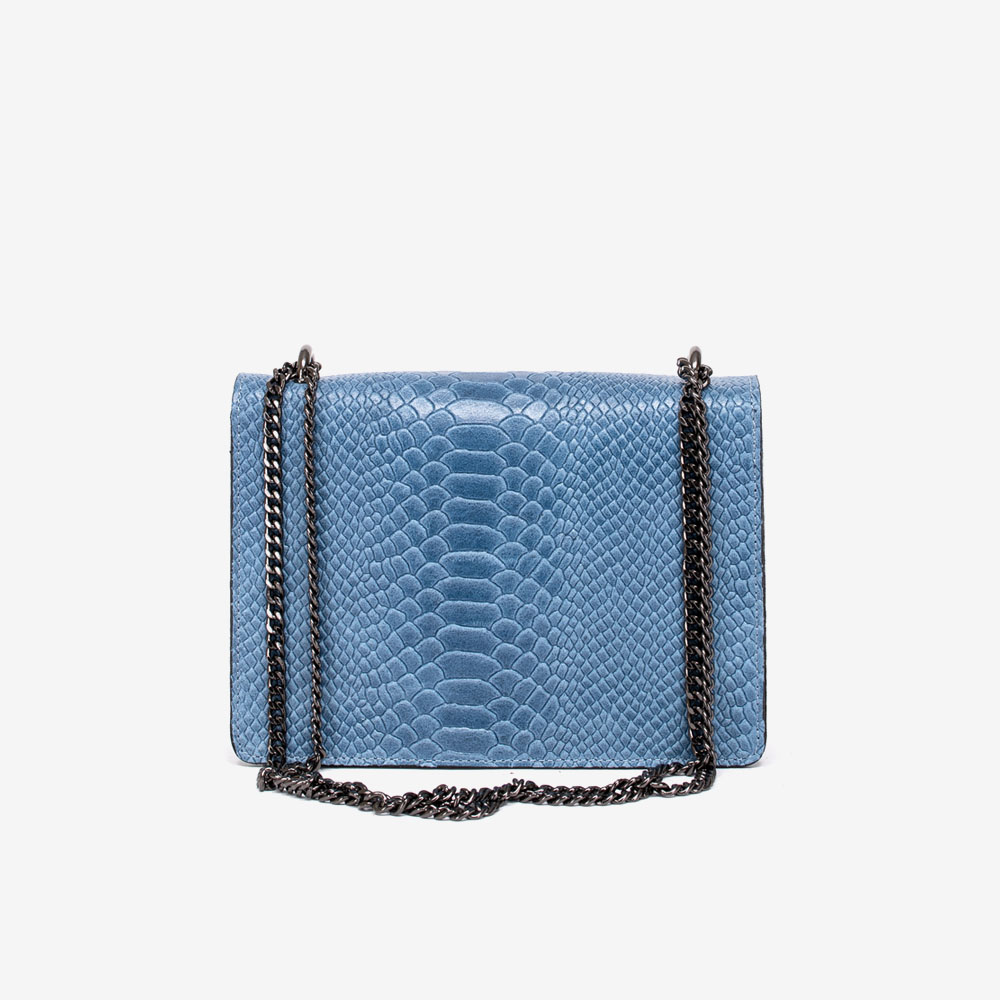 Малка дамска чанта модел VALERIA-S италианска естествена кожа син