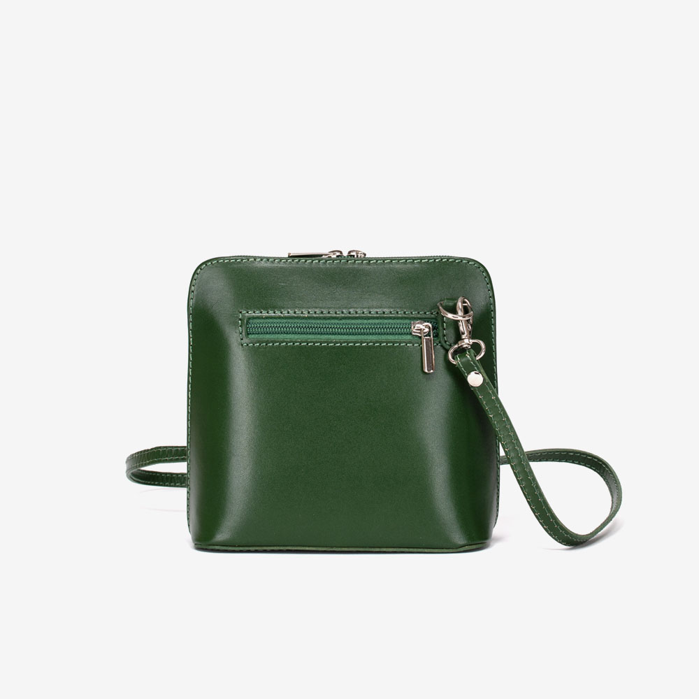 Малка дамска чанта модел CALDO италианска естествена кожа зелен