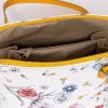 Малка дамска чантa модел CALDO италианска естествена кожа бял-жълт