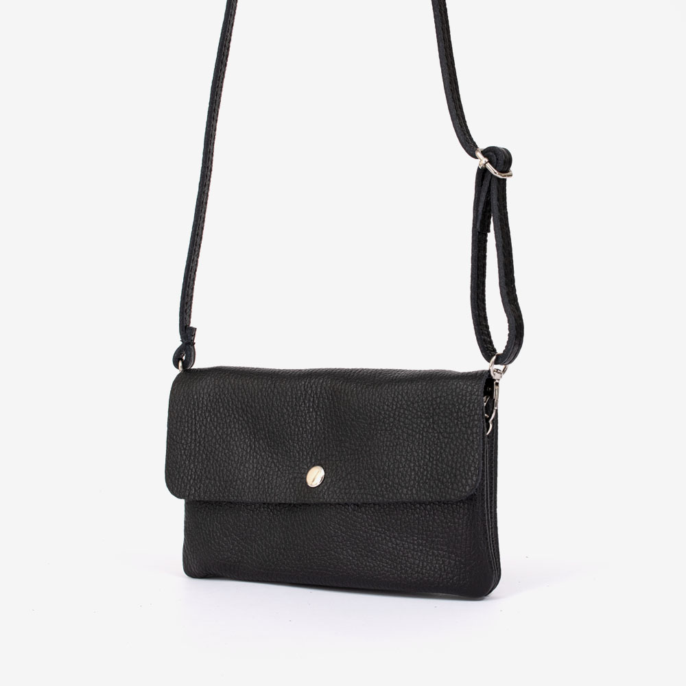 Дамска чанта тип клъч модел ADELE италианска естествена кожа черен