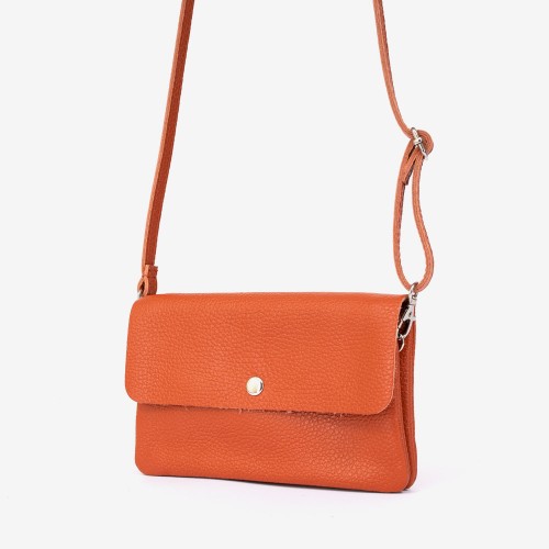 Дамска чанта тип клъч модел ADELE италианска естествена кожа оранжев