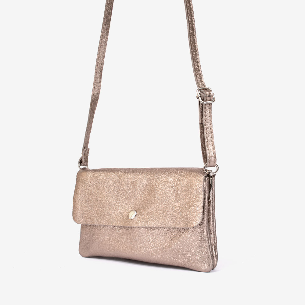 Дамска чанта тип клъч модел ADELE италианска естествена кожа бронз