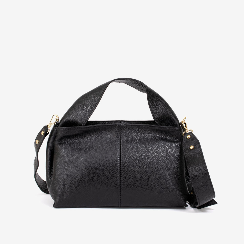 Дамска чанта модел GENEVIEVE италианска естествена кожа черен