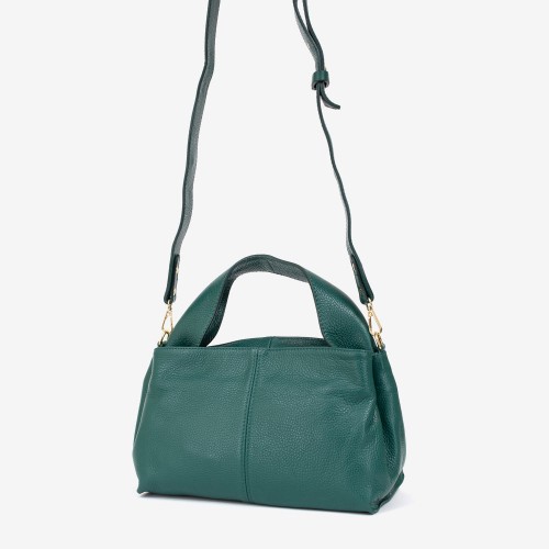 Дамска чанта модел GENEVIEVE италианска естествена кожа зелен тюркоаз