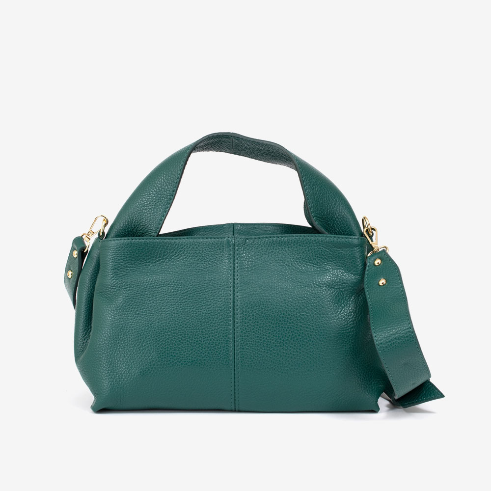Дамска чанта модел GENEVIEVE италианска естествена кожа зелен тюркоаз