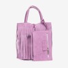 Малка дамска чанта модел ARIANA италианска естествена кожа велур лилав