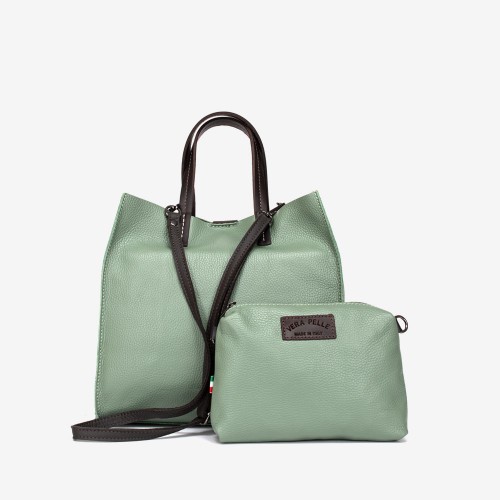 Дамска чанта модел BEATRICE италианска естествена кожа зелен