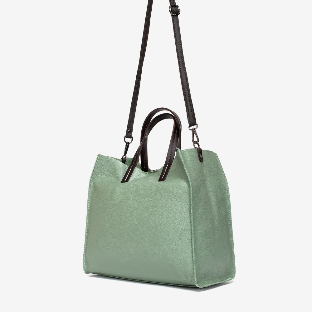 Дамска чанта модел BEATRICE италианска естествена кожа зелен