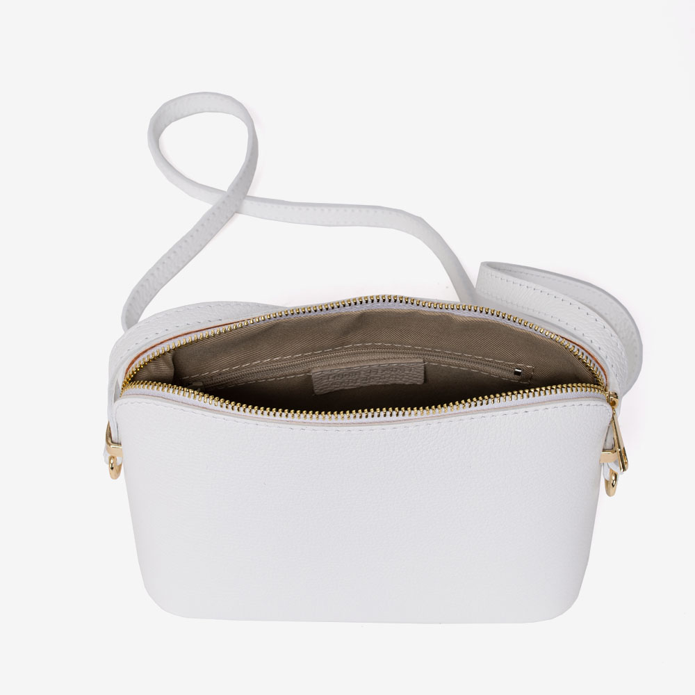 Дамска чанта модел VIOLA италианска естествена кожа бял