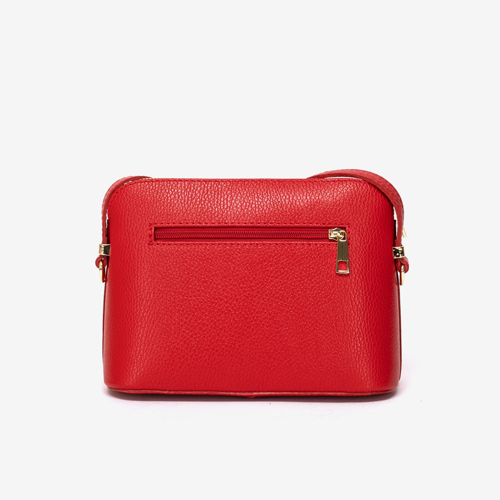 Дамска чанта модел VIOLA италианска естествена кожа червен