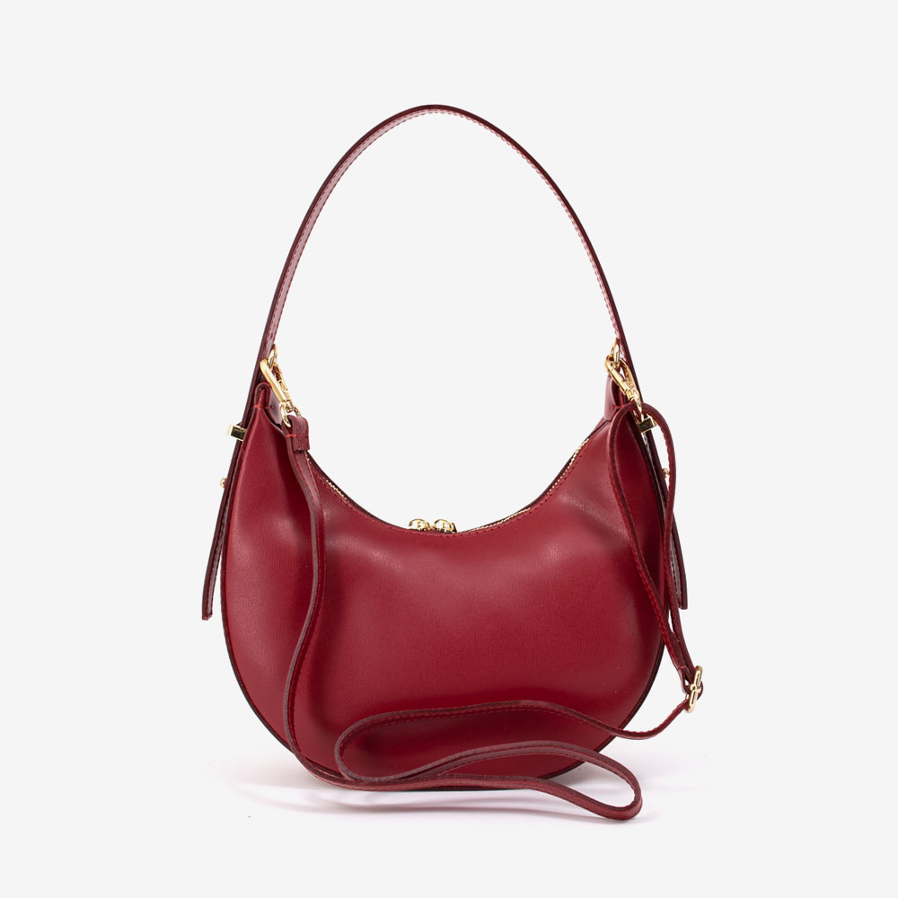 Дамска чанта модел QUINN италианска естествена кожа червен