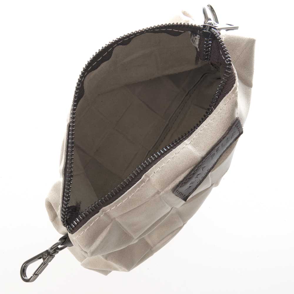 Голяма дамска чанта тип торба от италианска естествена кожа модел RAFFAELA цвят бежов