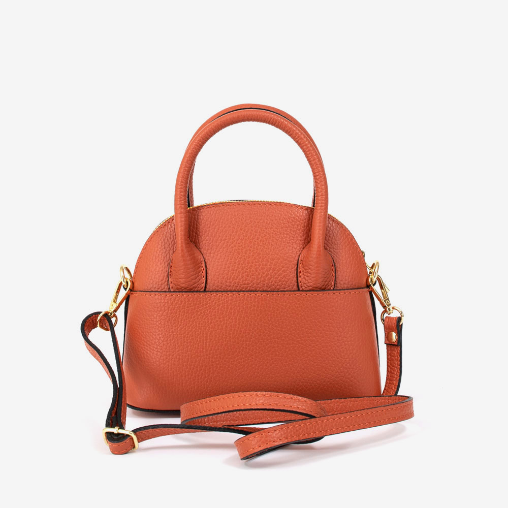 Дамска чанта модел JADE италианска естествена кожа оранжев