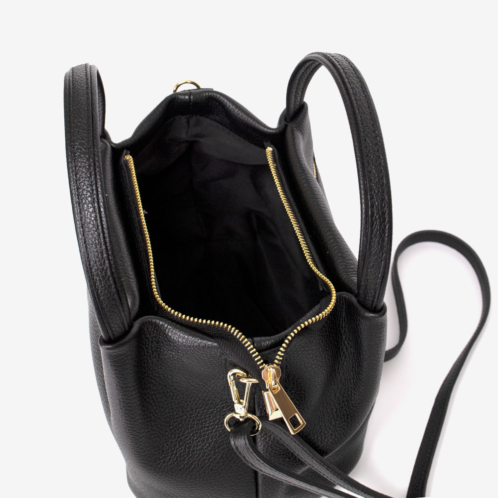 Дамска чанта модел ELECTRA италианска естествена кожа черен