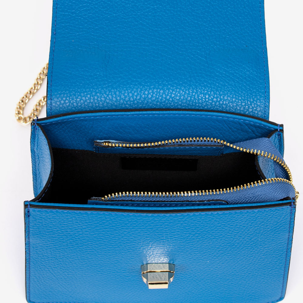 Дамска чанта модел JUDY италианска естествена кожа син