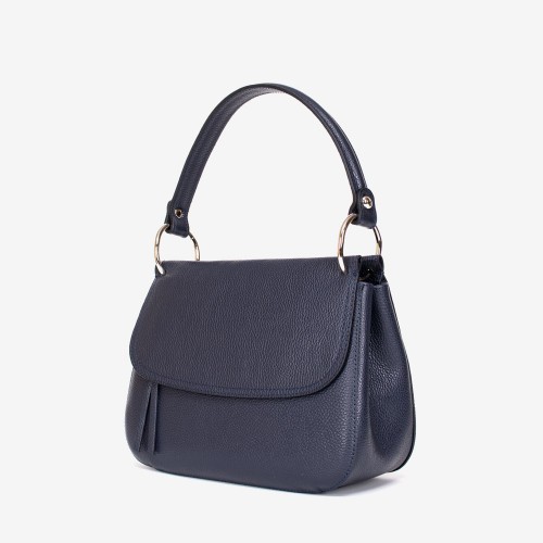 Дамска чанта модел LINDA италианска естествена кожа тъмно син