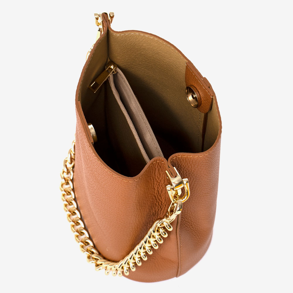 Дамска чанта модел ROSALI италианска естествена кожа кафяв