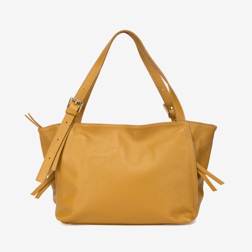 Дамска чанта модел REBECA италианска естествена кожа жълт