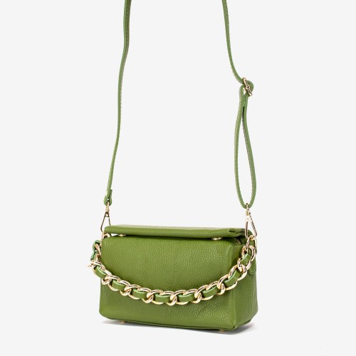 Дамска чанта модел ALIE италианска естествена кожа зелен