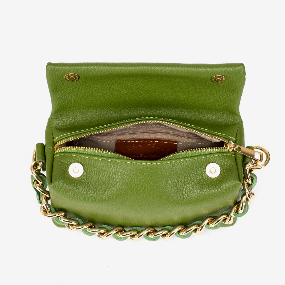 Дамска чанта модел ALIE италианска естествена кожа зелен